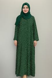 Luxury Printed Green Abaya