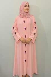 Floral baby Pink Abaya