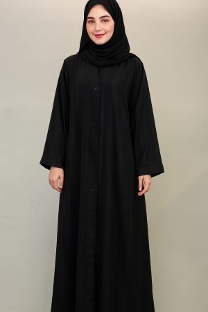 Modest Front open back Plain Abaya For timeless beauty